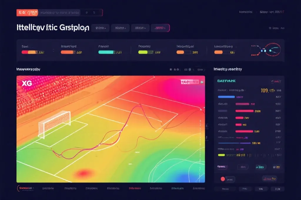 比赛数据热图与xG曲线示例